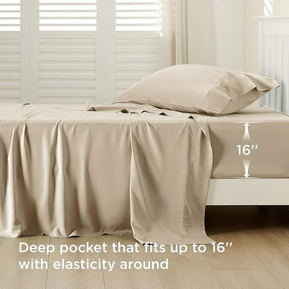 Bedsure Cooling Sheets Twin XL, Rayon Derived from Bamboo, Breathable & Soft - Image 4