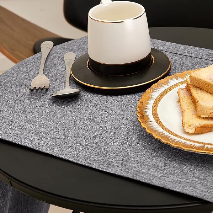 Mebakuk Linen Farmhouse Table Runner Large Burlap Style Soft and Waterproof - Image 6