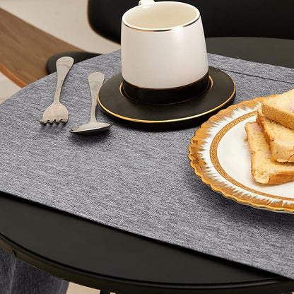 Mebakuk Linen Farmhouse Table Runner Large Burlap Style Soft and Waterproof - Image 6
