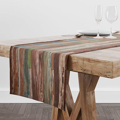 Wooden Table Runner Farmhouse Wood Floor Rustic Planks Wood Grunge Lodge - Image 2