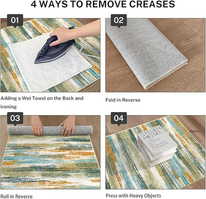 Modern Abstract 8x10 Large Machine Washable Living Room Rug Non-Slip Soft - Image 4