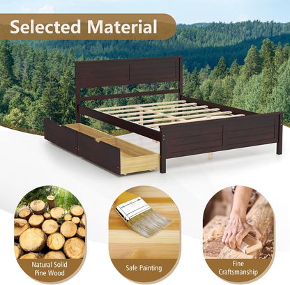 komfott full size wood bed frame with 2, view 9