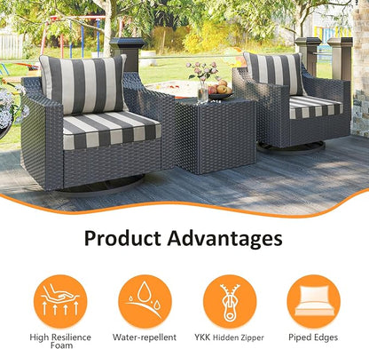 Outdoor Patio Chair Cushions Set, Water-Repellent, Fade Resistant, Deep Seat - Image 2