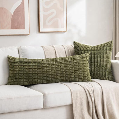 Fancy Homi 4 Packs Boho Moss Green Decorative Throw Pillow Covers 20x20 Inch - Image 6