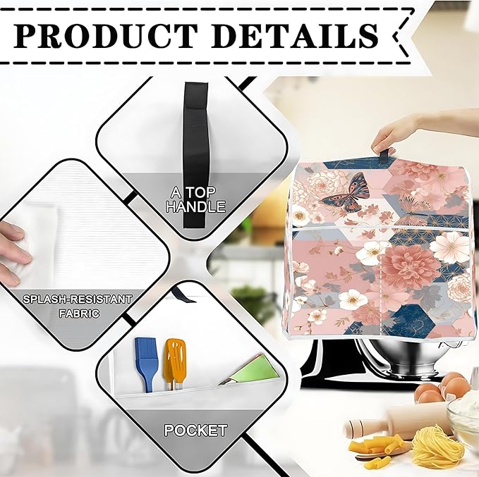 Mixer Dust Cover for 8.5-9.5 Qt Stand Mixer, Cloth Cover - Image 3