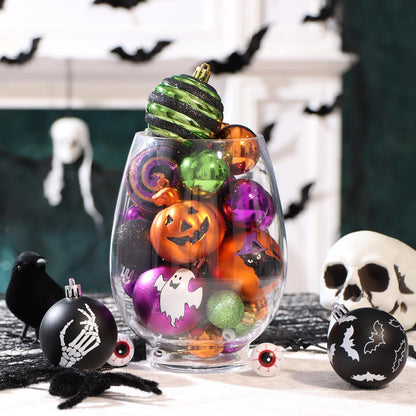 Halloween Ornaments for Tree Decorations, 100Ct Shatterproof Ornament Set