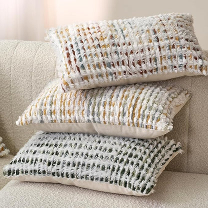 Aeckself Boho Chenille Tufted Pillow Cover 12 x 20 Inch, Rectangle Decorative - Image 5