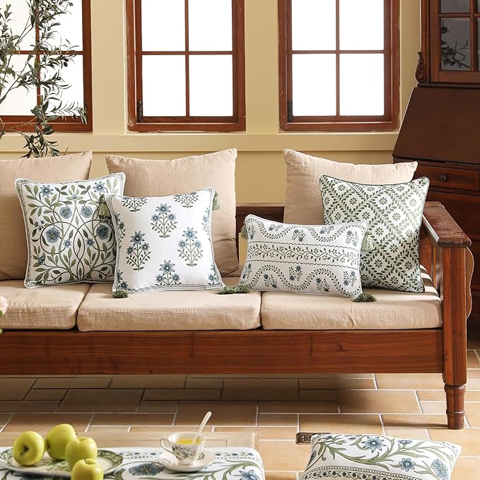 ISAENNE Design Fresh Linen Rectangle Throw Pillow Covers 12"x20", French White - Image 3
