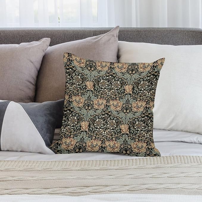 William Morris Floral Original Throw Pillow Covers Boho Chic Retro Floral Cozy - Image 5