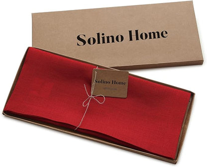 Solino Home Linen Red Table Runner 144 Inches Long - Image 5