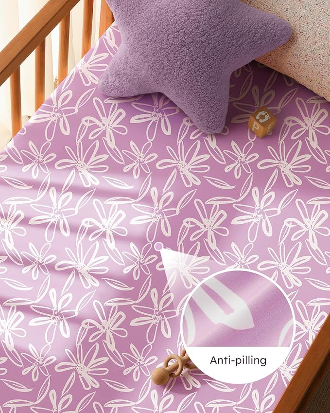 Pack and Play Sheets Fitted 3 Pack, Mini Crib Sheets - Image 4