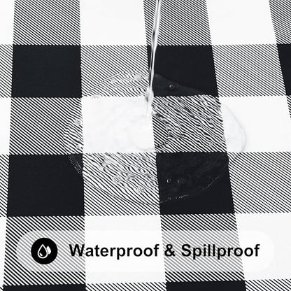 Smiry Rectangle Picnic Table Cloth, Elastic Waterproof Fitted Vinyl Tablecloths - Image 3