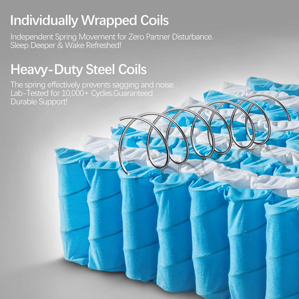 12 inch Full Size Mattress in a Box,Gel Hybrid Memory Foam Individually Wrapp...