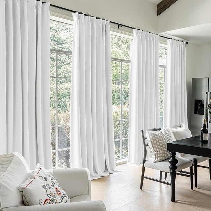 IVAPUPU Linen Pinch Pleated Full Blackout Curtains - Image 5
