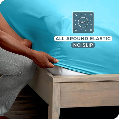 Bare Home 2-Pack Fitted Bottom Sheets Split King - Image 3