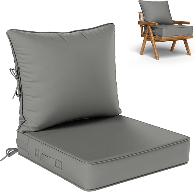 Outdoor Seat Cushion Set 19 L × 19 W × 4 H Inch Waterproof & Fade Resistant by VisitheKimunukStore