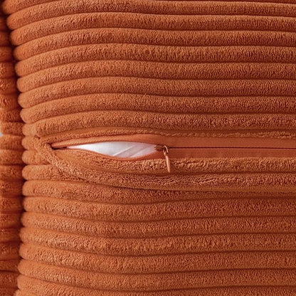 MIULEE Rust Fall Corduroy Decorative Euro Sham Pillow Covers 24x24 Inch - Image 3
