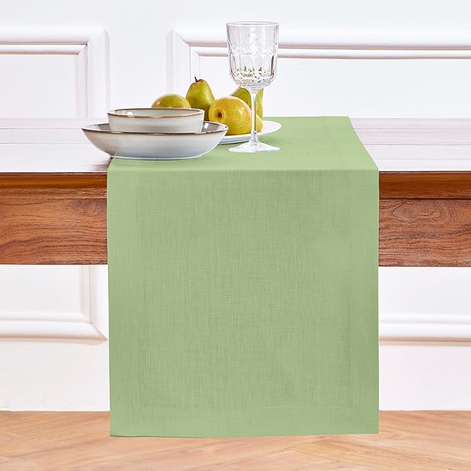 Solino Home Linen Laurel Green Table Runner 36 Inches by SolinoHome