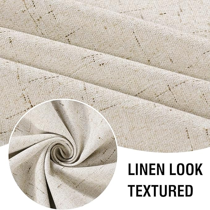 H.VERSAILTEX Linen Look 100% Blackout Curtains 63 Inches Long - Image 3