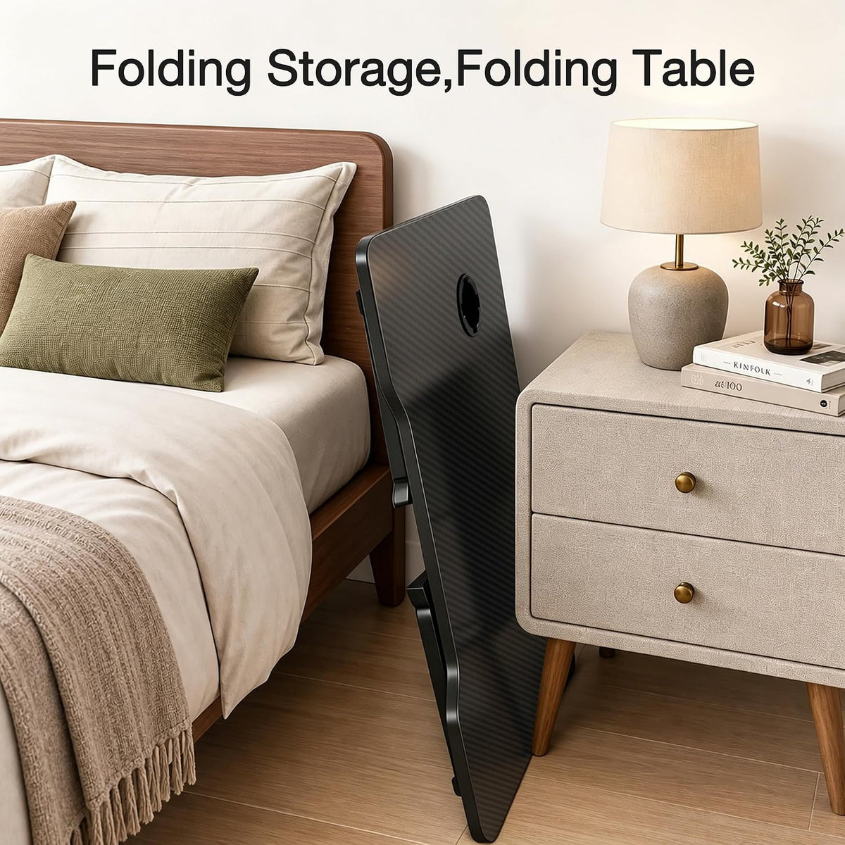 xx-large foldable lap desk for adults,27.5 inch bed, side view