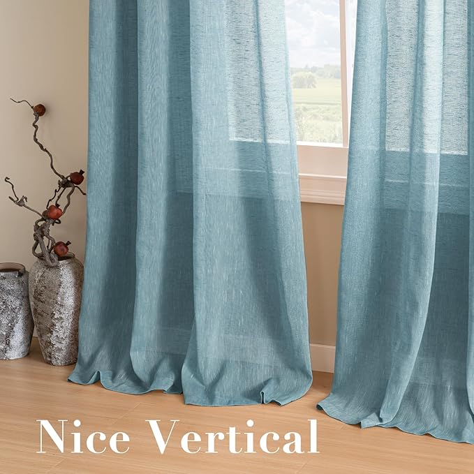 Window Treatments Linen Curtain Panels Open Weave - Image 7