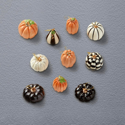 Lenox Pumpkin 10-Piece Mini Porcelain Halloween Hanging Ornament Set