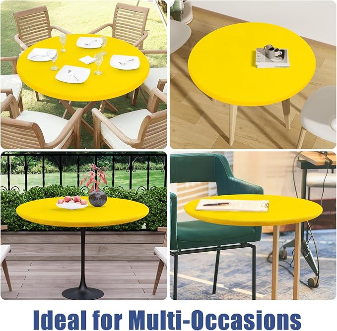 Round Spandex Tablecloth, Elastic Fitted Waterproof Tablecloths - Image 9