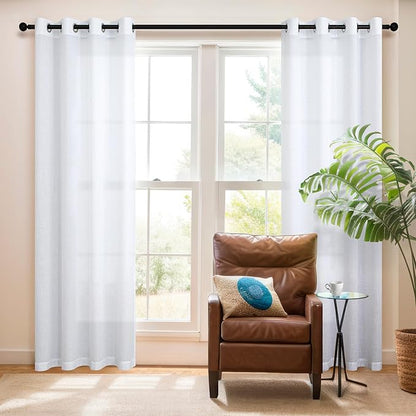Pitalk White Linen Curtains 78 Inches Long - Image 5
