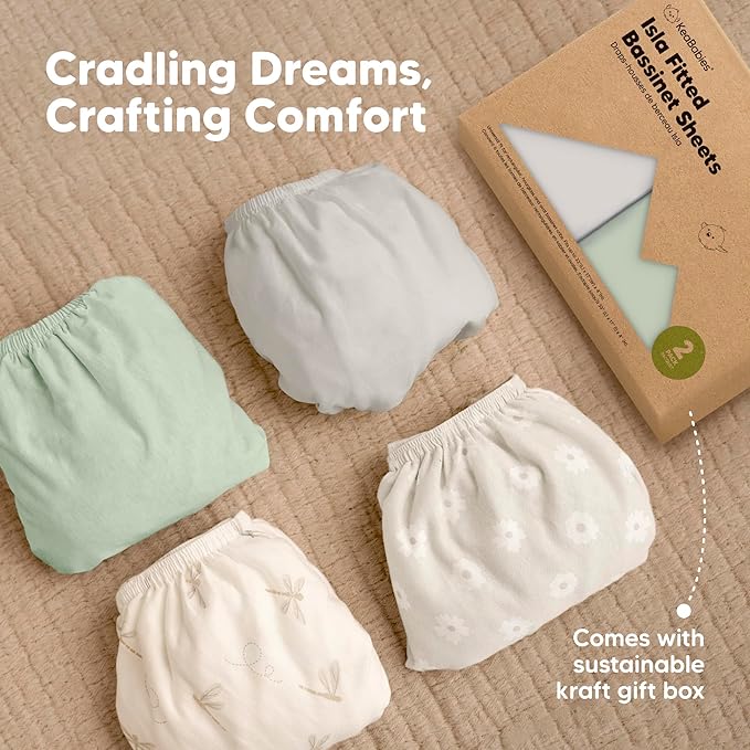 2-Pack Baby Bassinet Sheets Girl, Boy - Image 9