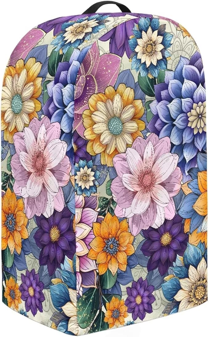 Boho Flower Bright Blossom Countertop Blender Cover Kitchen Appliance Dust - Image 4