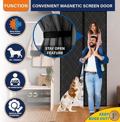 Magnetic Thermal Insulated Door Curtain, Fits Door Size 32" x 80", Durable - Image 5