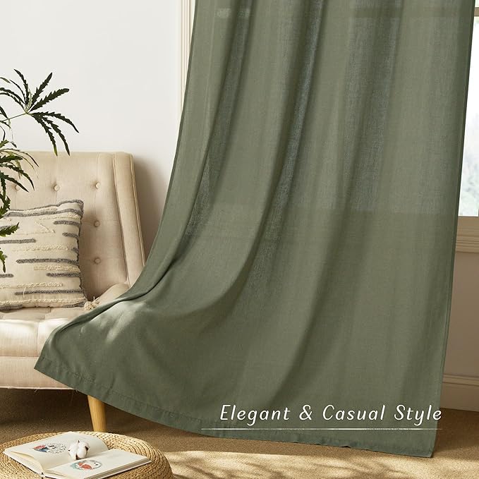 NICETOWN Linen Curtains 84 inch Long, Grommet Thick Linen Blend Window - Image 6