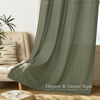 NICETOWN Linen Curtains 84 inch Long, Grommet Thick Linen Blend Window - Image 6