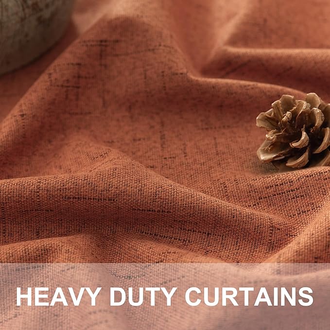 Terracotta Blackout Curtains 84 Inch Length 2 Panel Set - Image 3
