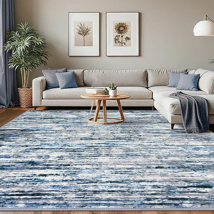 Modern Abstract 8x10 Large Machine Washable Living Room Rug Non-Slip Soft by lansny