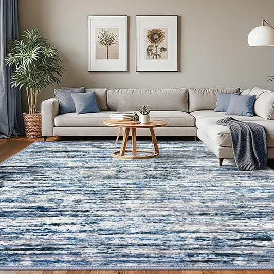 Modern Abstract 8x10 Large Machine Washable Living Room Rug Non-Slip Soft by lansny