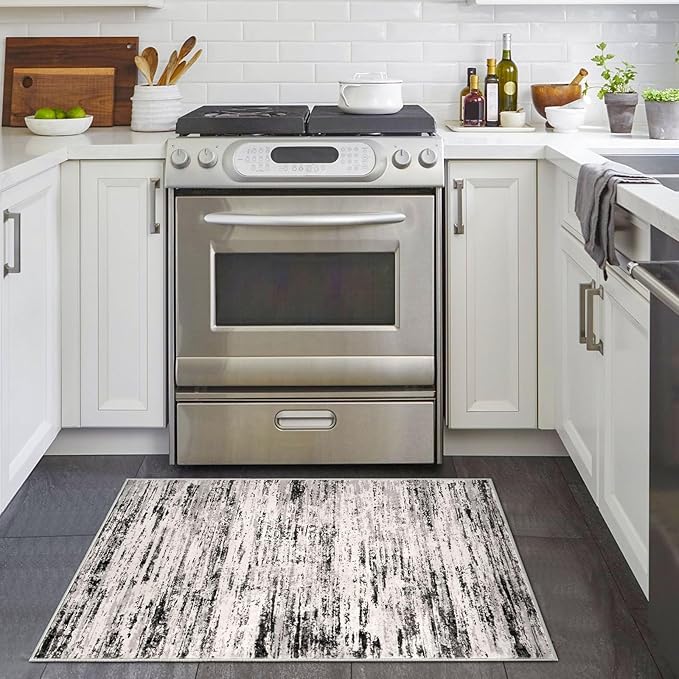 Modern Abstract Entryway Rug Indoor 2x3 Washable Rug Non-Slip Soft Small Area - Image 2