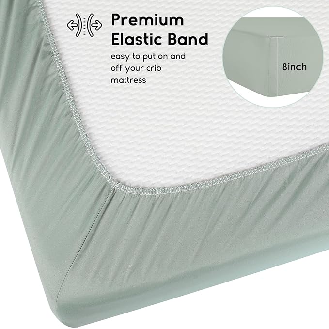 Yoofoss Baby Crib Sheets for Boys Girls, Fitted Crib Sheet 2 Pack for Standard - Image 3