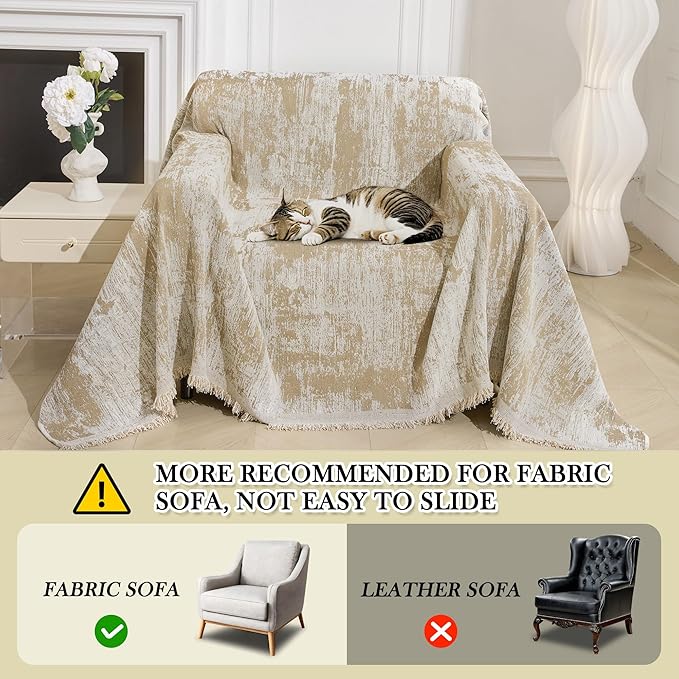 MEETSKY Small Couch Cover Oversized Recliner Covers Washable Armchair Sofa Cover - Image 2