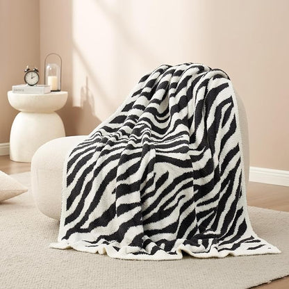 Snuggle Sac Zebra Blanket Black Zebra Print Blanket Twin Size, Ultra Soft - Image 6