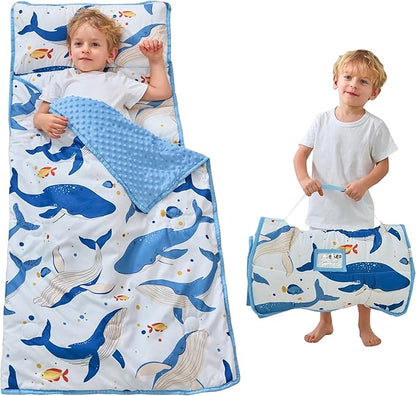 Toddler Nap Mat with Pillow and Blanket, Extra Large Rolled Napping Mats by Unknown