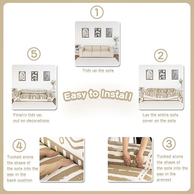 MEETSKY Boho Couch Covers for 2 Cushion Couch Sofa, Sofa Covers Washable Couch - Image 6