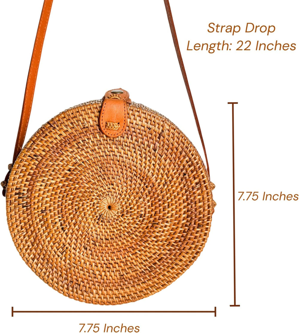 Utama Rattan Bag - Handmade Crossbody Wicker Woven Purse