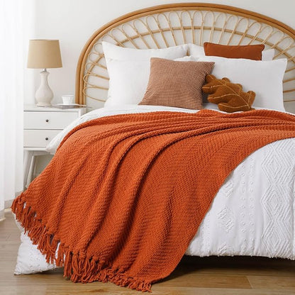 BATTILO HOME Burnt Orange Throw Blanket - Image 4
