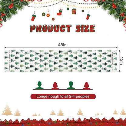 OTOSTAR Snowflake Christmas Tree Black Merry Christmas Table Runner, Xmas - Image 5