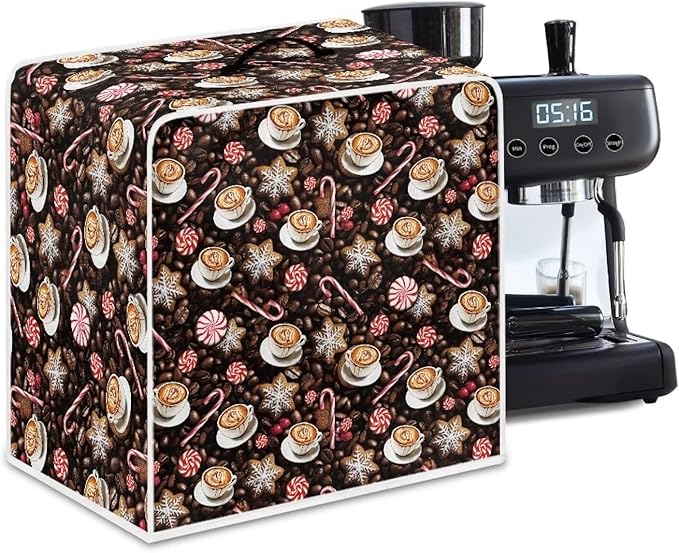 Mumeson Coffee Print Coffee Maker Cover, Dust Protection Coffee Maker Appliance - Image 6