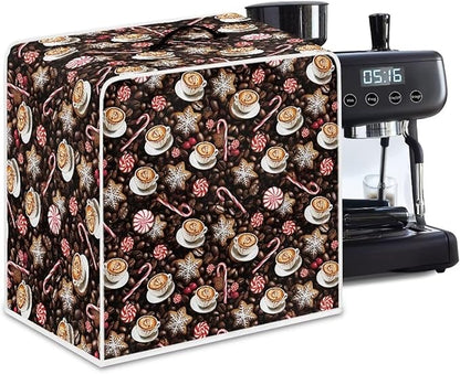 Mumeson Coffee Print Coffee Maker Cover, Dust Protection Coffee Maker Appliance - Image 6