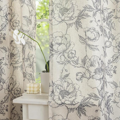 Vintage Floral Curtains 63 Inch Length - Image 2