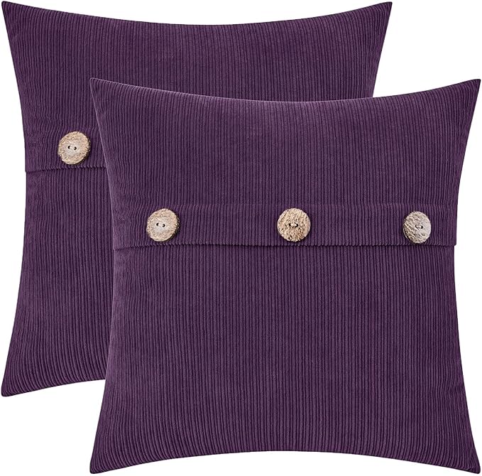 HWY 50 Purple Chenille Throw Pillow Covers 20x20 Inch by HWY50