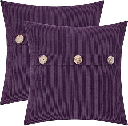 HWY 50 Purple Chenille Throw Pillow Covers 16x16 Inch by HWY50